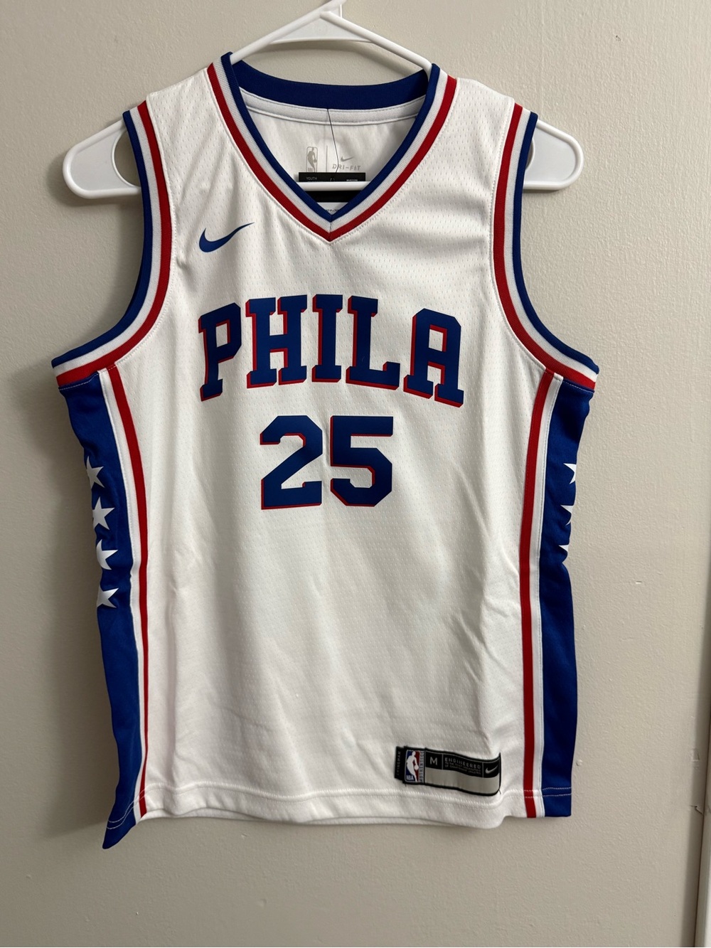 NBA White/Blue/Red PHILA #25 Basketball Jersey